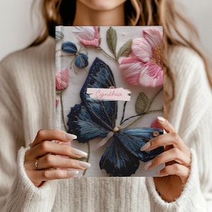 Personalized Butterfly Journal: Floral Print Notebook, Custom Keepsake