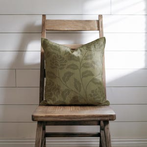 Olive Green Pillow Cover Moss Green Pillow 16x16 18x18 20x20 Floral Pillow Cover Neutral Accent Pillow For Couch Bed Green Decorative Pillow