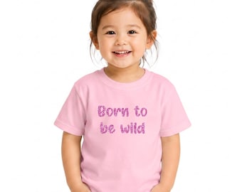 Personalized Glitter Print Toddler T-Shirt – Custom Name, Soft Cotton Kids Birthday Shirt