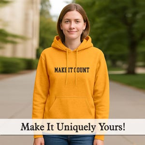 Custom Hoodie – Personalized 1-3 Lines Text – Soft Fleece Pullover – Unisex Adult
