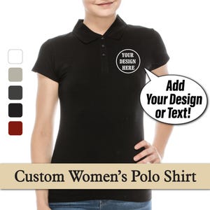 Custom Women&#39;s Slim Fit Polo Shirt: Personalized Logo or Text