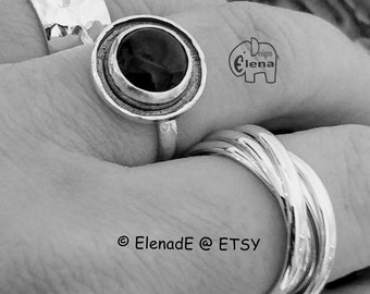 Sterling Silver Five Ring (5x2mm)Rolling Ring - ElenadE