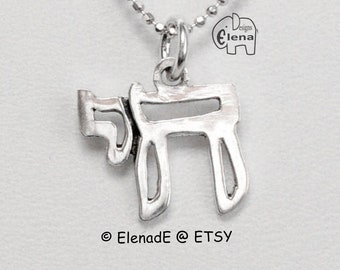 Sterling Silver Chai Jewish Symbol Pendant .  Silver Chai (Alive) Pendant. Amazing Men's Women's Chai Pendant.