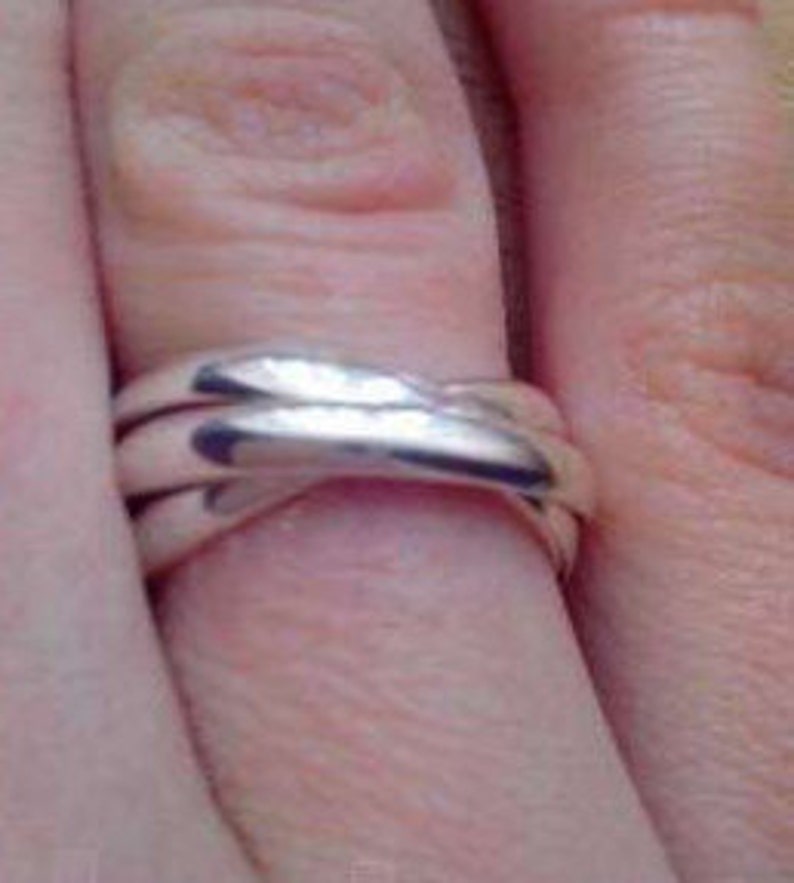 ElenadE Sterling Silver Triple Rolling ring