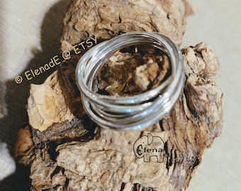 Sterling Silver Five Ring (5x1.8mm)Rolling Ring - ElenadE