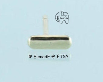 14kt Solid Gold Bar Stud Earring single -ElenadE