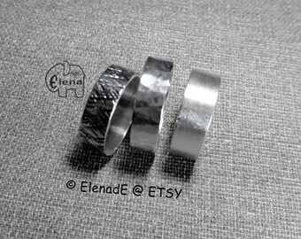 Hammered  Sterling silver Ring. Hammered 6mm  Band Ring, Sterling Silver, Made to Order ElenadE