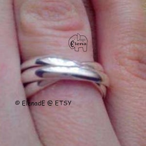 Sterling Silver Triple Rolling(3x2.5mm) ring   - ElenadE