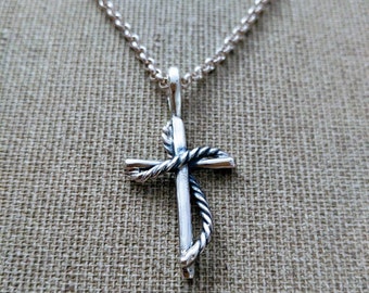 Sterling silver infinity  Cross Women's or Men's  Pendant