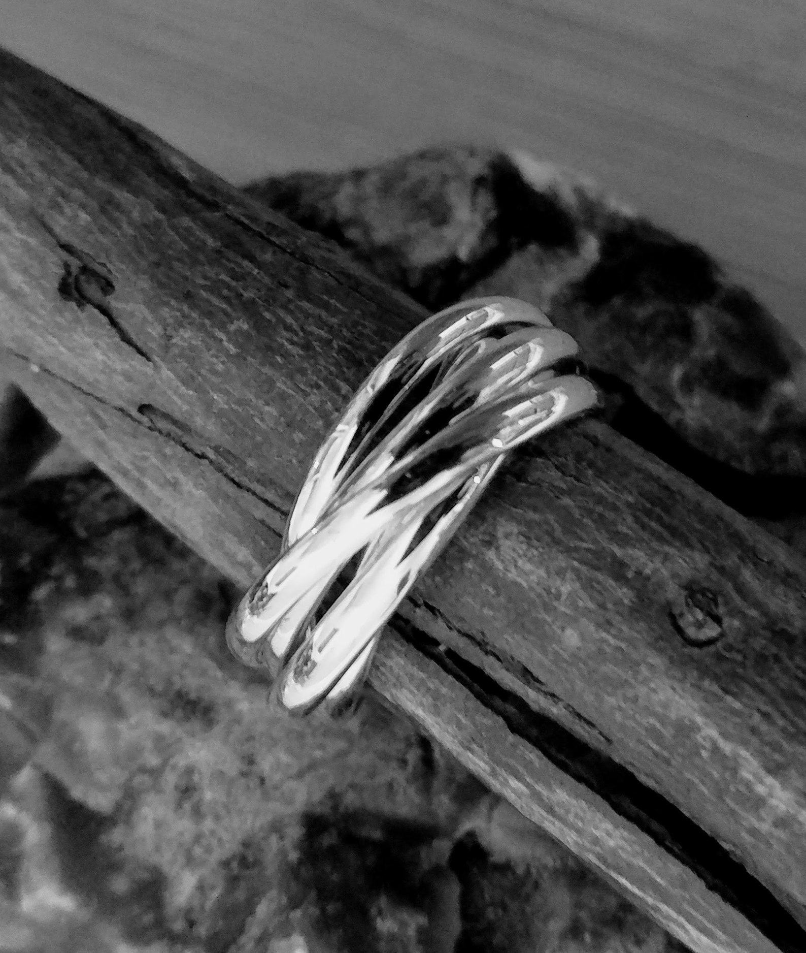Sterling Silver Rolling Ring.five Ring Rolling Ring Elenade Etsy