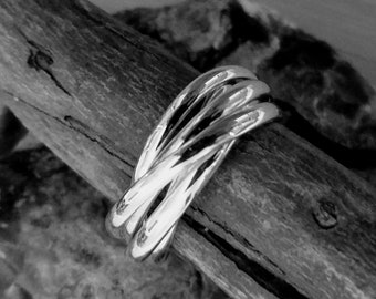 Sterling Silver Five Ring \2.2х5\ Rolling Ring  - ElenadE