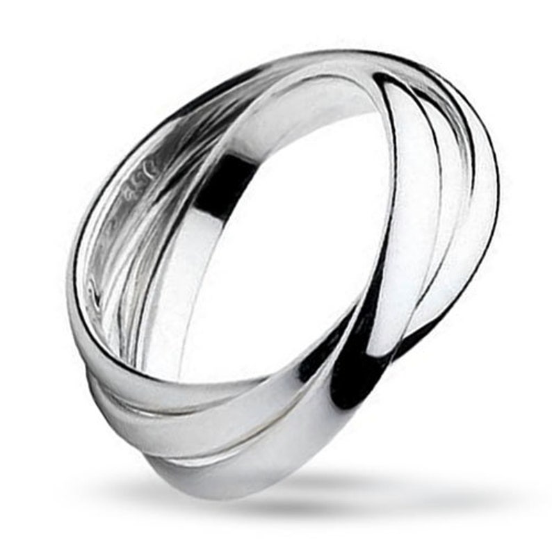ElenadE Sterling Silver Triple Rolling ring