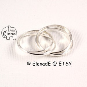 Sterling Silver.Five Ring(5x1.5mm) Rolling Ring )- ElenadE