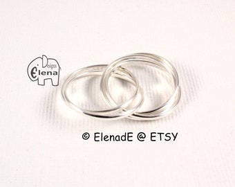 Sterling Silver.Five Ring(5x1.5mm) Rolling Ring )- ElenadE