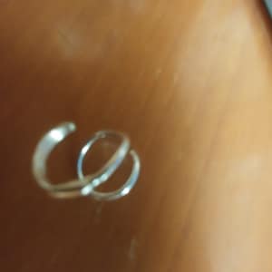 Spiraal Hoepel, sterling zilveren dubbele piercing oorbel, 2 Piercings Oorbel voor 2 Gaten, , Unisex Oorbel