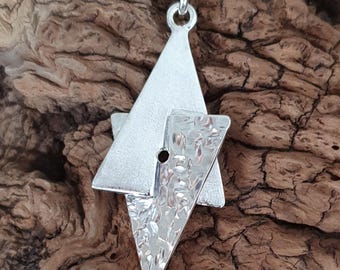 Sterling Silver Star of David Necklace Pendant L . Modern Star of David Pendant L . ElenadE