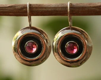 Garnet Earrings, Silver Earrings, Handmade Earrings, 925 Sterling Silver Earrings,Sterling Earrings, Christmas Gift