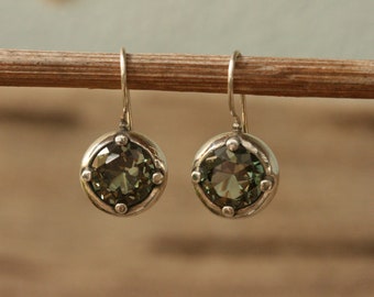 Silver Earring , Sterling Silver Earrings, Tourmaline Earrings, Handmade Earrings, Silver Jewelry, Free Shipping,