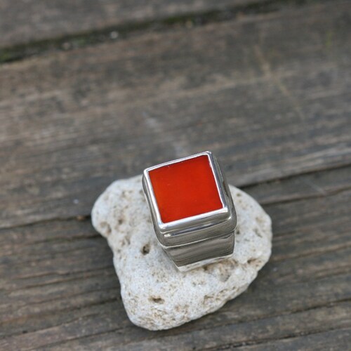 Mens Rings, Unisex Rings, shops Silver Ring, Handmade Carnelian Ring, Carnelian Silver Ring, Free Shipping