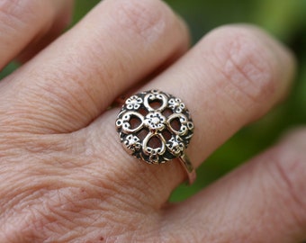 Bronze Rings, Bronze flower Rings, Womens delicate Rings, Free shipping,