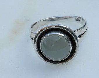 Bague en argent avec pierre de calcédoine, bague en argent faite à la main, bague en pierre, bagues pour femmes, livraison gratuite