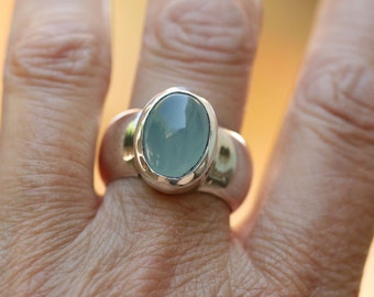 Silver Rings, Handmade Silver Ring, Aquamarine Ring, Silver Ring with Aquamarine Stone, Free Shipping