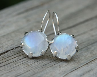 Silver Earrings ,Moonstone Earrings, Handmade Earrings, 925 Silver Earrings, Birthstone Earrings,Valentine's Day Gift,