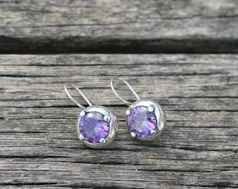 Silver Earring , Sterling Silver Earrings, Alexandrite Earrings, Handmade Earrings, Silver Jewelry, Free Shipping,