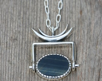 Silver Pendant, One Of a Kind Handcrafted Pendant, Tiger eye  Silver Pendant, Silver Necklace, 925 Sterling Silver Pendant, Free Shipping