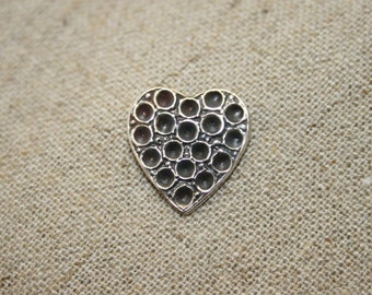 Silver Lapel Pin,Handmade Silver Lapel Pin , Statement Jewelry, Silver Tie Tacks, Unisex Lapel Pin,Silver Heart,