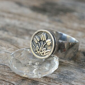 Bagues en argent, bague tulipe en argent, bagues en argent faites à la main, bijoux en argent, fabriqués en Israël, livraison gratuite