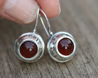 Silver Earring , Sterling Silver Earrings, Agate Earrings, Handmade Earrings, Silver Jewelry, Free Shipping,