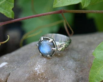 Solid Silver Ring,Handmade Silver Ring, Silver Jewelry, Labradorite Jewelry, Size 6 3\4, Labradorite Ring, Birthstone Ring, Free Shipping,