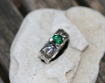 Silver Rings, Zircon Rings, Handmade Silver Ring, Green Zircon Ring, Silver Ring With Green Stone, Free Shipping
