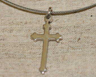 Sterling Pendant | Solid Silver Pendant | Unisex Pendant | Cross Pendant | Silver Cross Necklace |  Stainless Steel Necklace