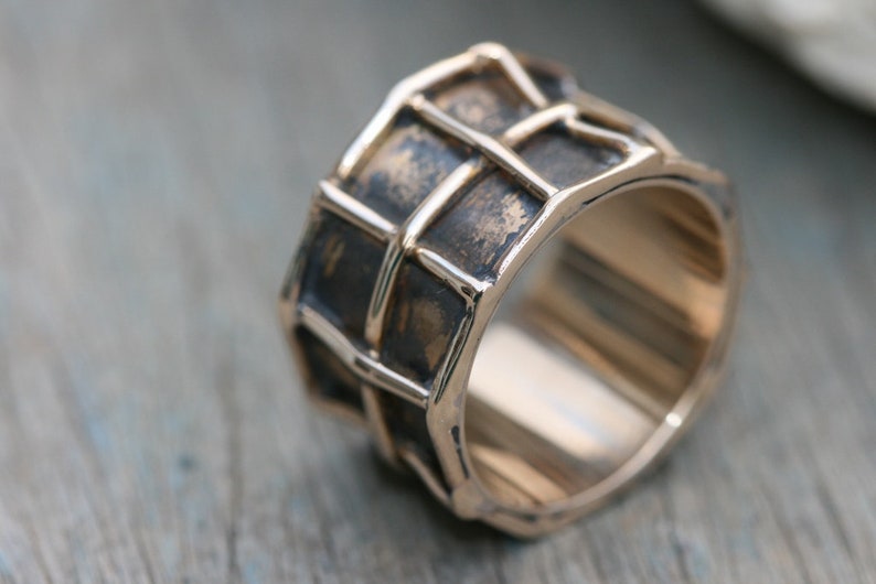Bronze Ring, Handmade Solid Bronze Ring, Red Bronze Ring, Bronze Jewelry, Wedding Bronze Ring, Free Shipping image 1