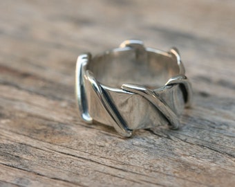 Silver Ring,  Men rings, Wedding Band, Handmade Sterling Silver Band, Unisex Ring, Free shipping