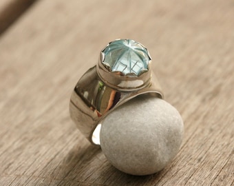 Blue topaz  Silver Ring, Handmade Silver Ring, Light blue stone Ring, Womens Rings, Free Shipping