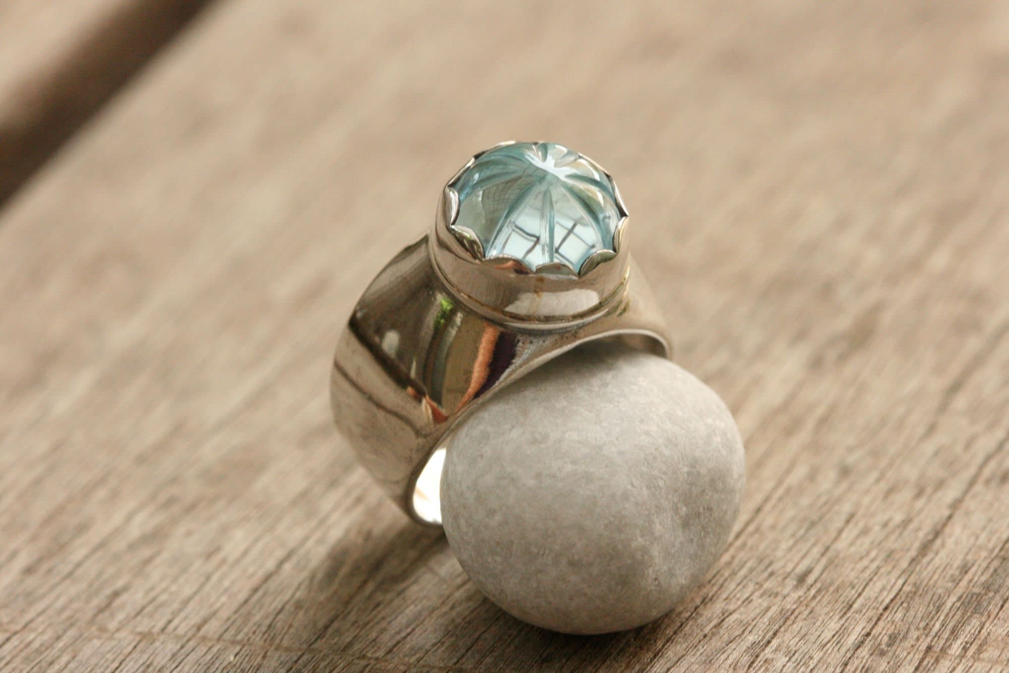 Blue topaz  Silver Ring, Handmade Silver Ring, Light blue stone Ring, Womens Rings, Free Shipping
