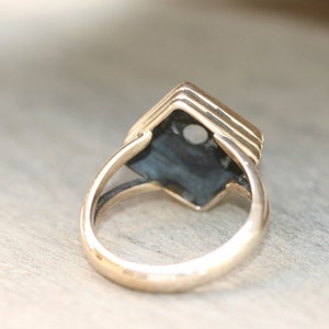 Moonstone Ring, Delicate Bronze Rings, Bronze Ring with Moonstone, Handmade Bronze Ring, Free Shipping image 5