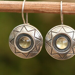 Yellow quartz Earrings, Silver Earrings, Handmade Earrings, 925 Silver Earrings, Sterling Silver Earrings,  Ready to Ship,