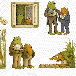 Groda och padda vintagebok PNG, digitala filer (nedladdning), groda och padda PNG presentkonstverk