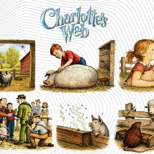 Charlottes Web Book Png-konst födelsedag, 6 Png med transparent bakgrund, direkt nedladdning