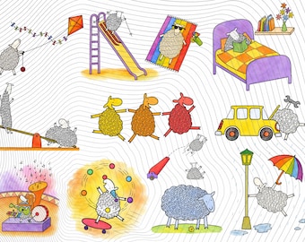Where is the Green Sheep Art Png , Green Sheep Book 12 Pngs, Instant Download