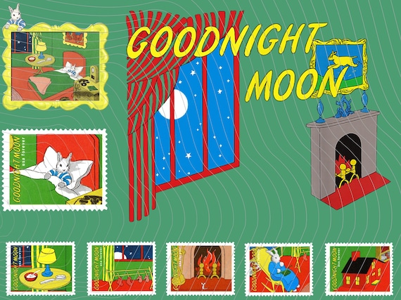 Goodnight Moon Png Artwork,Back to school childrens book,for teacher and students,instant download