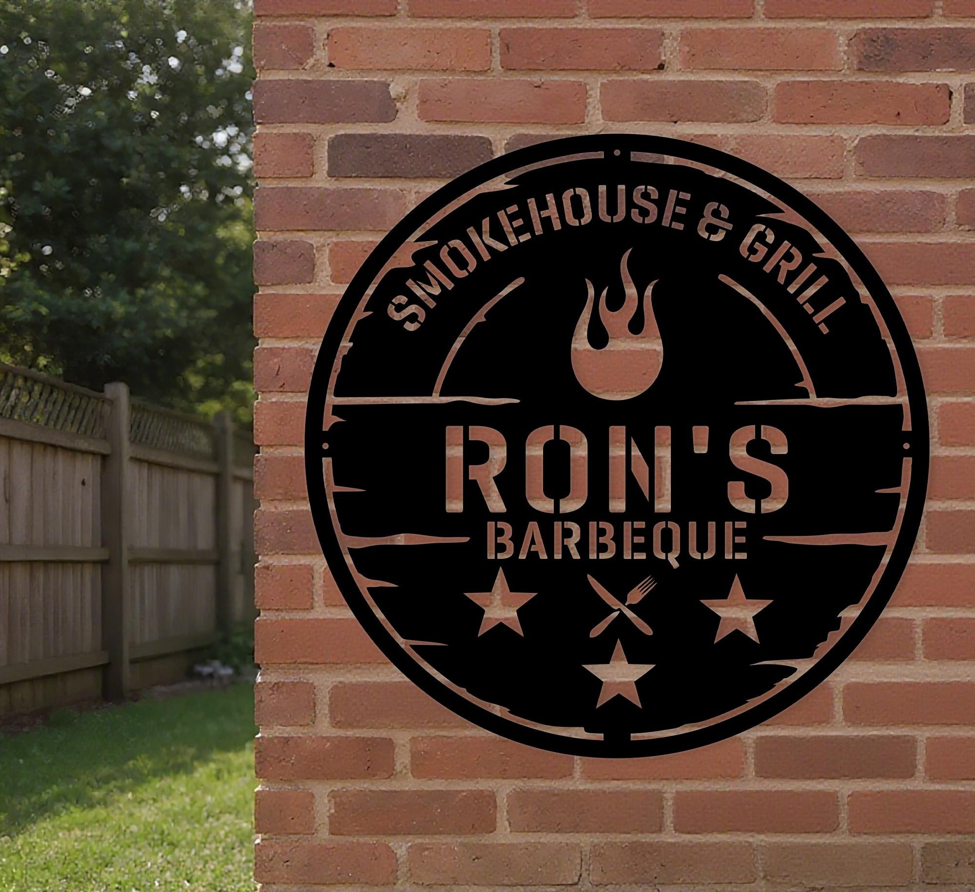 Personalized Bbq Metal Sign Custom Grill Lovers Wall Art
