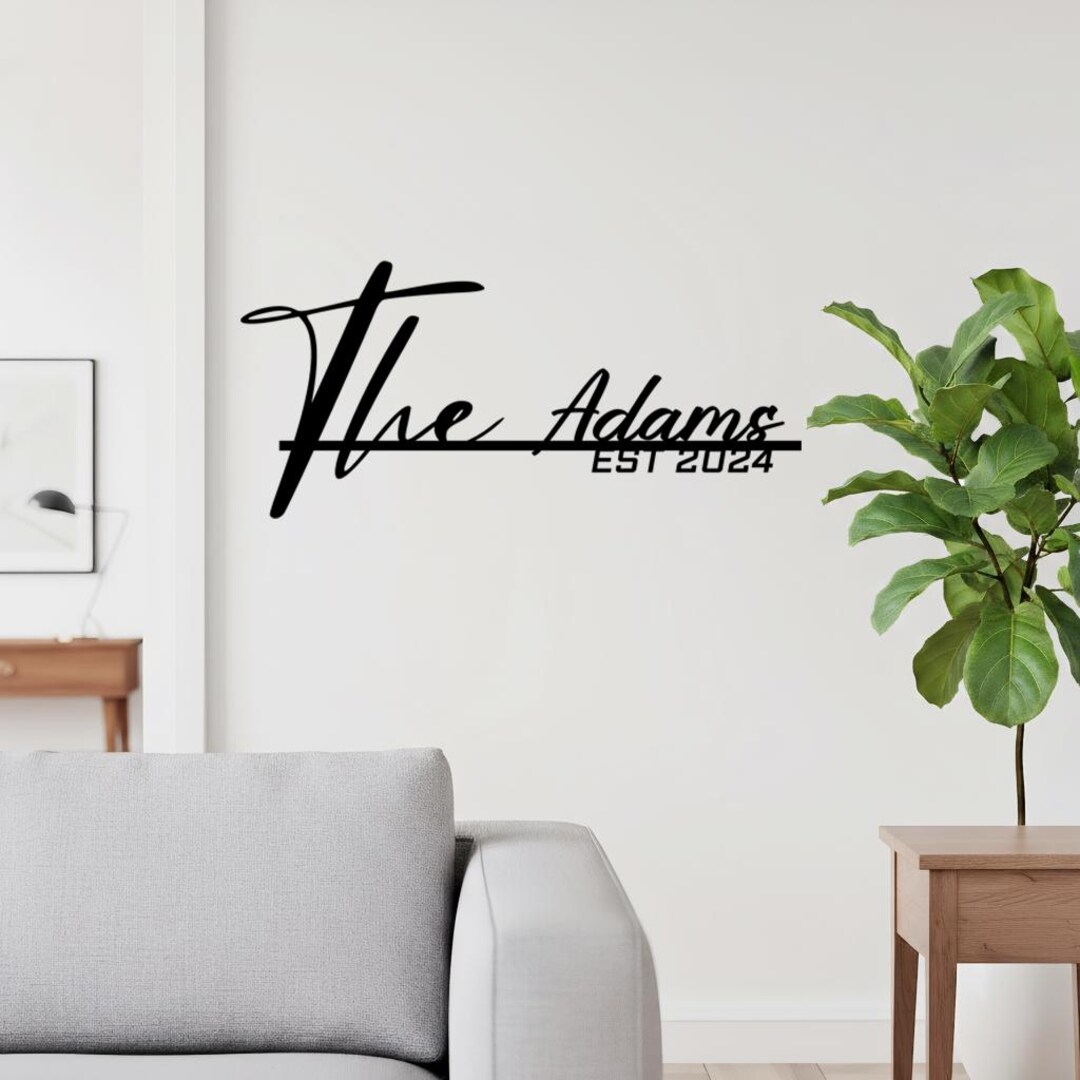 Custom Family Name Metal Wall Art Personalized Last Name Sign, Modern ...