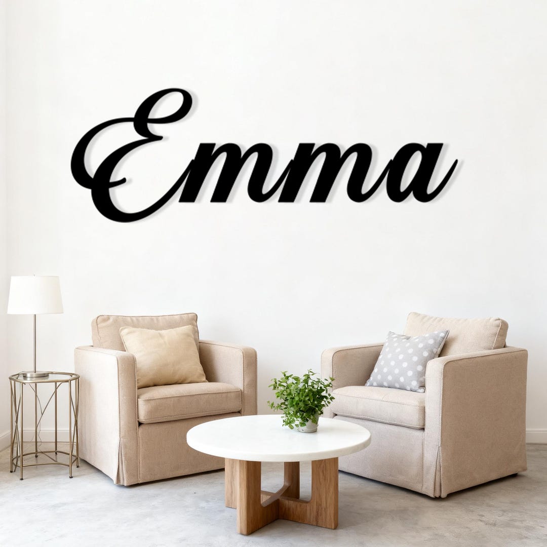 Personalized Script Metal Words: Custom Metal Name Plaque, Baby Room ...