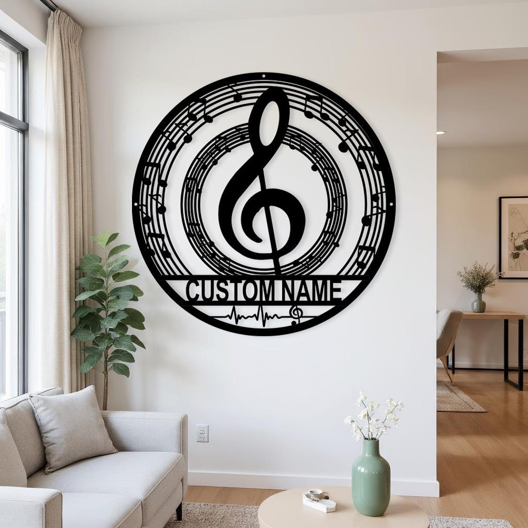Custom Music Notes Wall Art Metal Decor, Personalized Gifts for ...