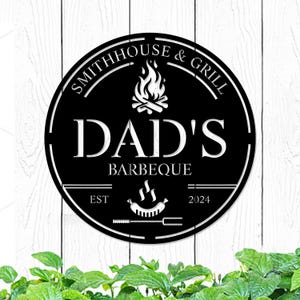 Custom Metal Grilling Sign: Personalized BBQ Decor, Papa Dad Gift